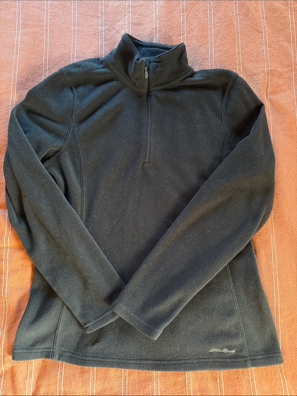 Eddie Bauer Women's Polartec Quarter-Zip Fleece Pullover Black Medium